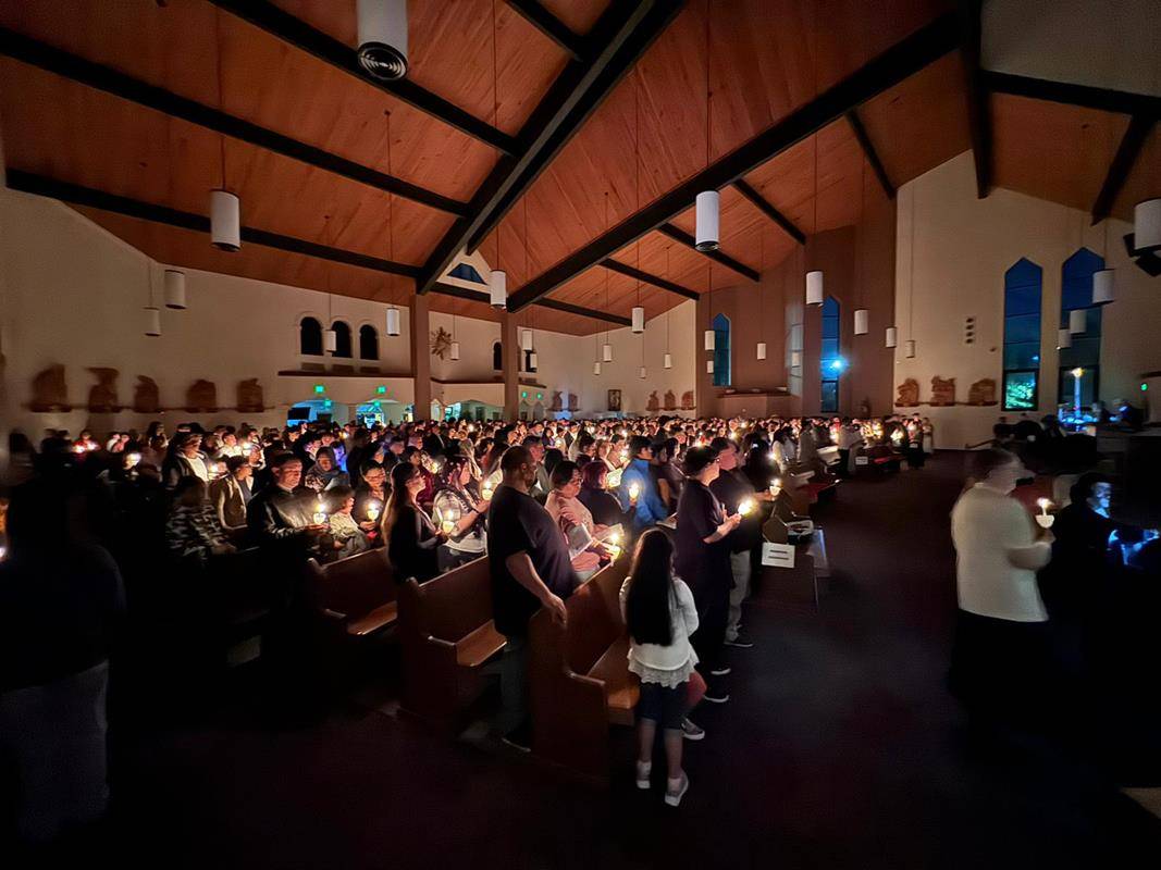 Easter Vigil at Our Lady of Mercy in Winston-Salem.