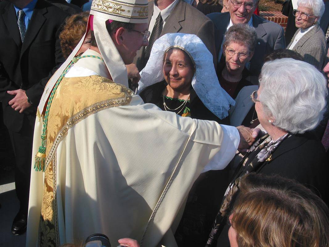 Greeting people after his episcopal ordination in 2003.