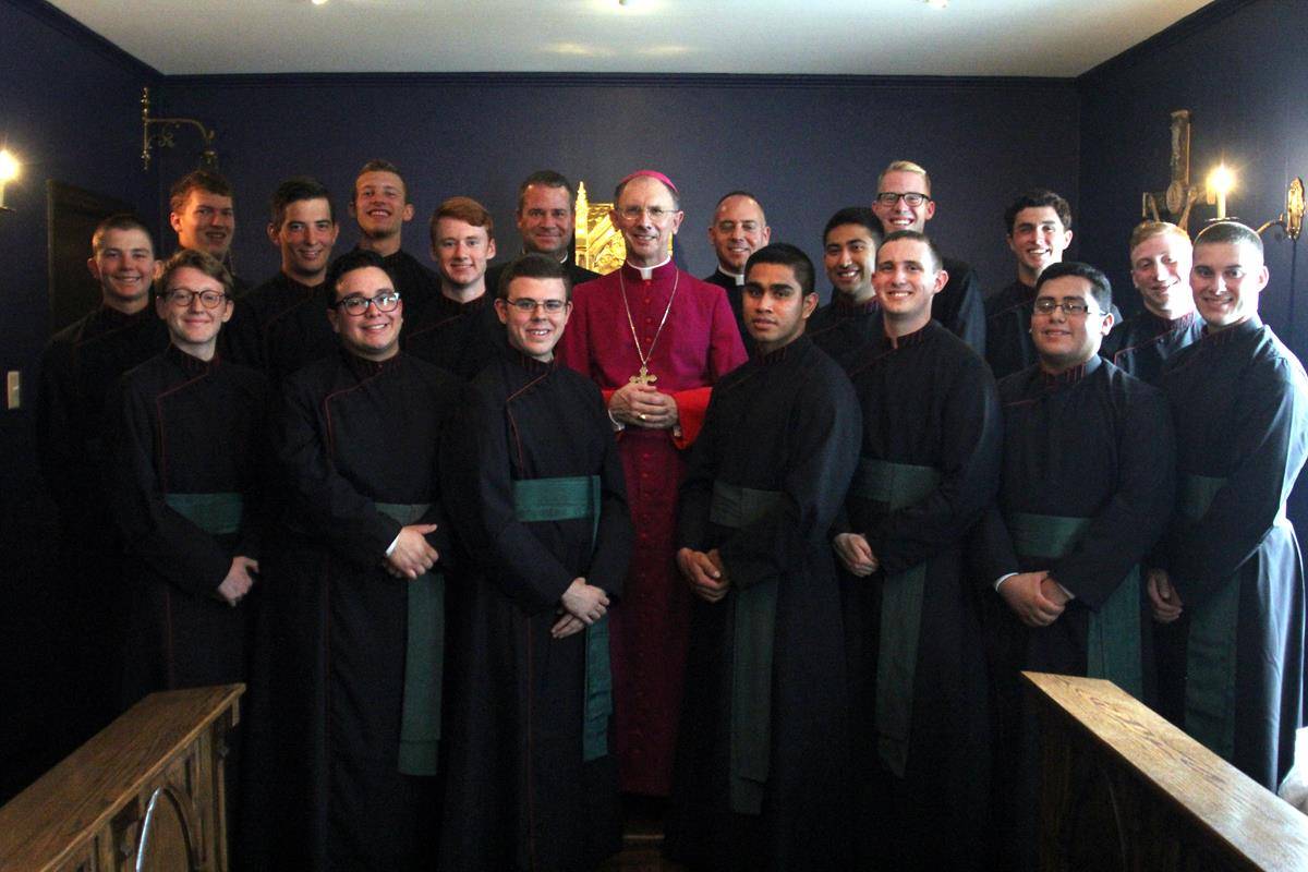 Bishop Jugis with St. Joseph College seminarians in 2017
