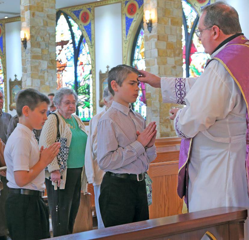 Ash Wednesday at Immaculate Conception, Forest City, with Father Herbert Burke, pastor