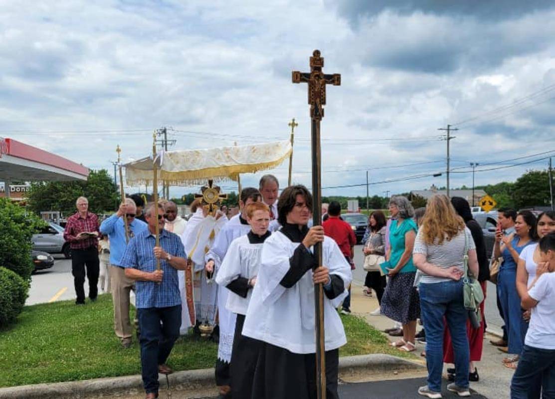 A beautiful procession in King with the Blessed Sacrament. Parishioners from Good Shepherd parish participated on June 2. 