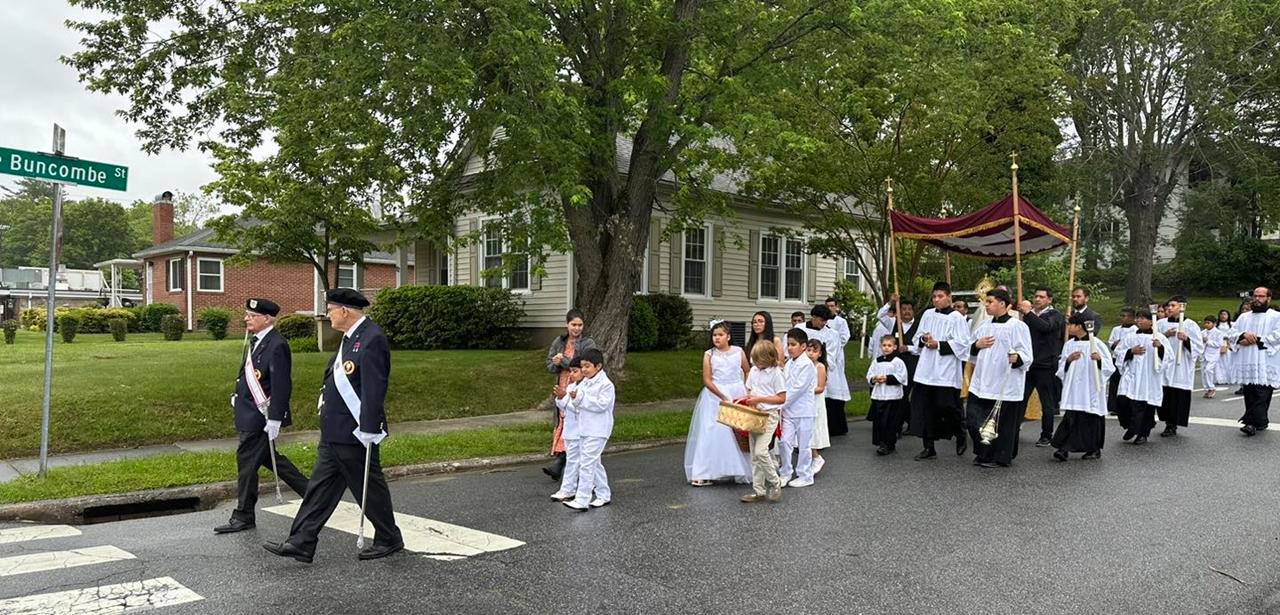 The procession ended with a solemn benediction at Immaculata Catholic School.