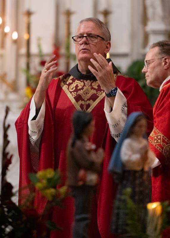 Bishop Martin spoke about the sacrament of confirmation at the beginning of Mass.
