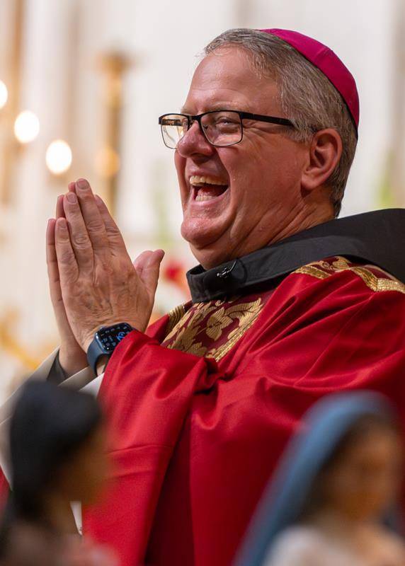 Bishop Martin's joy was evident throughout his visit.