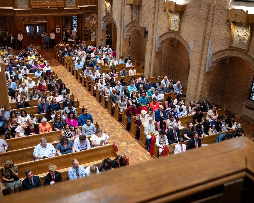 Friends and family filled the pews to support and pray for the candidates.