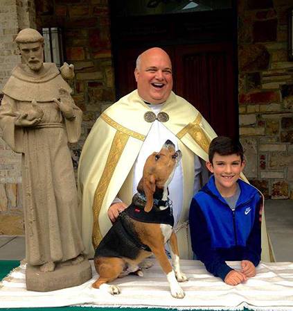 The feast of St. Francis of Assisi, and its traditional pet blessings, was a popular event at St. Pius X, and Msgr. Marcaccio relished seeing all the families with their pets.