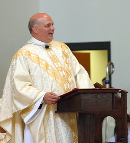 Msgr. Marcaccio at the 2010 dedication of St. Pius X Church. He was proud of the new church, but more proud of the people who made the parish the community of faith it is –emphasizing the parish motto: To know, love, and serve the Lord.