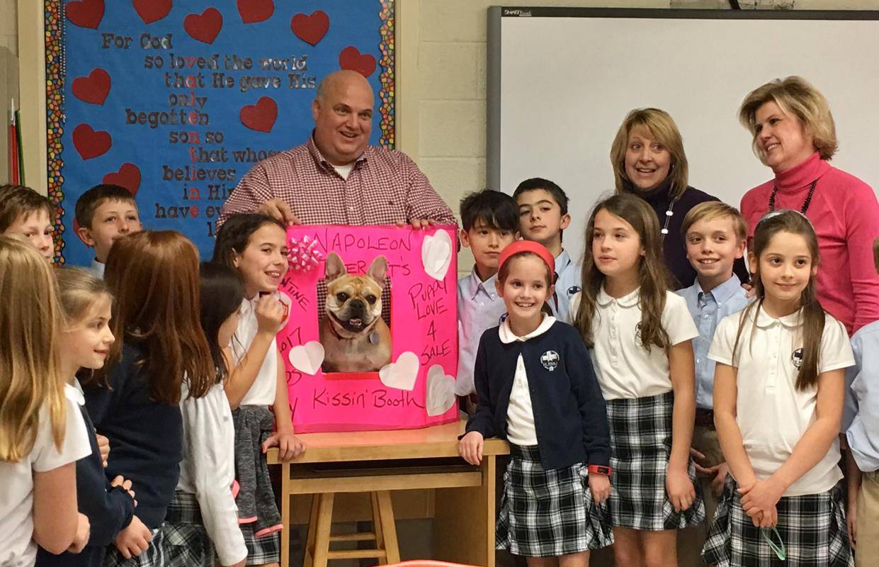 Celebrating St. Valentine’s Day with students at St. Pius X School.