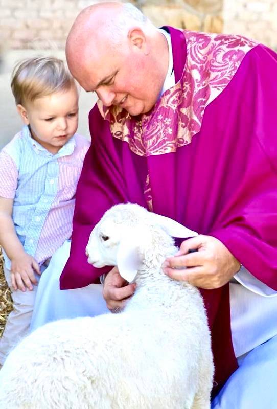 In a celebration of spring, Monsignor Marcaccio arranged for lambs to greet parishioners after Mass on St. Patrick’s Day.