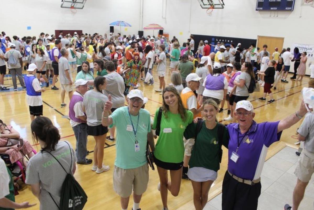 Bob Bowler gives a thumbs-up to this year’s Camp SOAR, along with Lainey Wolfinger, Cate Brasser, and Al Tinson. 