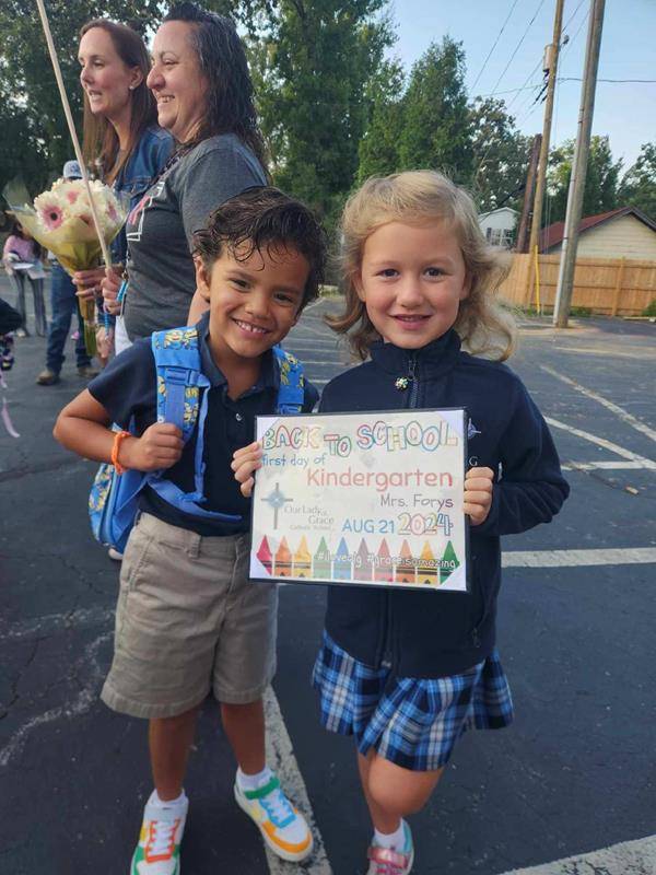 Students are excited for a new school year at Our Lady of Grace School in Greensboro.