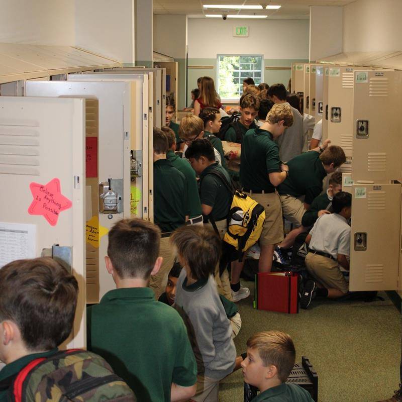 Middle school students at St. Leo in Winston-Salem are ready for the new school year. 