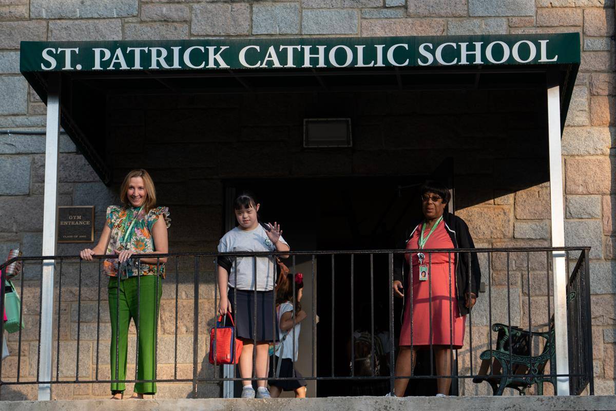 Students are ready for the year to start at St. Patrick School in Charlotte.