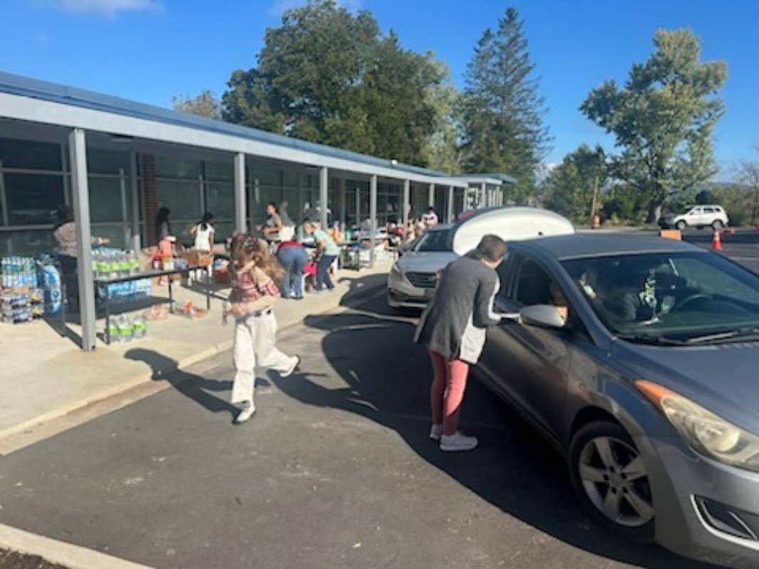 Immaculata School in Hendersonville has become a distribution center, handing out supplies to more than 1,500 families in a few days.