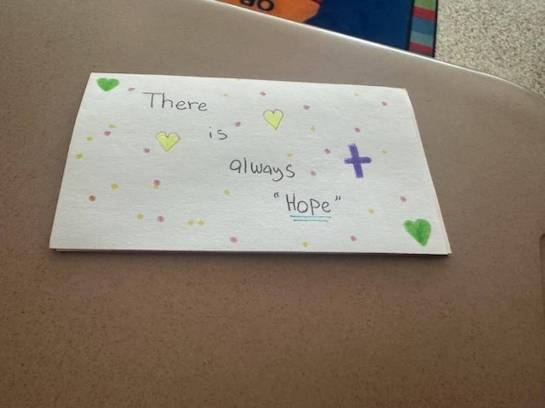 Kids also included notes of encouragement for those impacted.