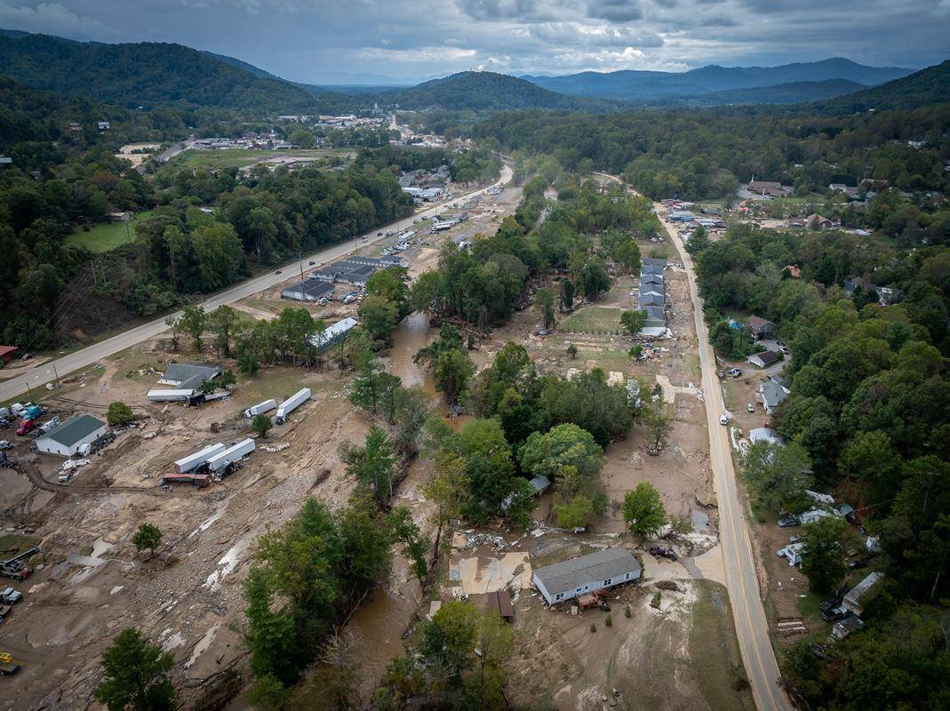 The storm washed out roads and devestated western North Carolina.