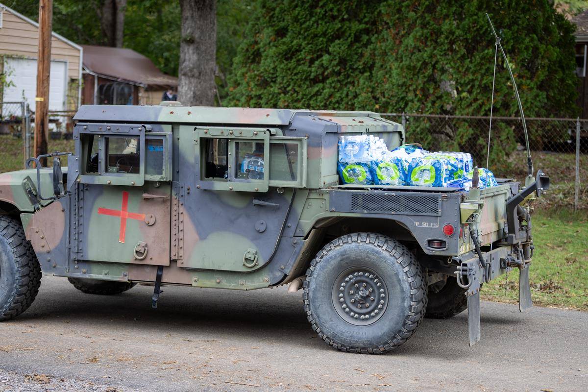 Supplies arrive to those in need.