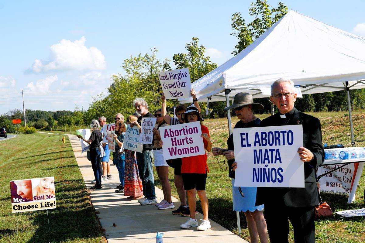 Life Chain in front of St. Luke Church in Mint Hill.