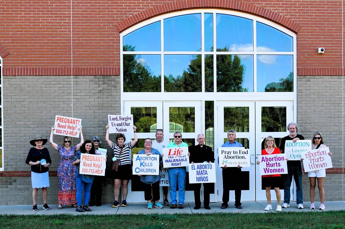 Life Chain in front of St. Luke Church in Mint Hill.