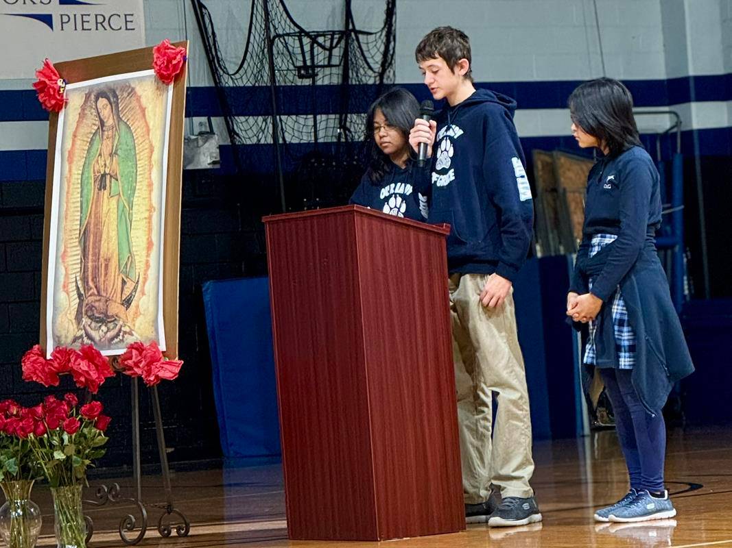 Our Lady of Grace School held its annual reenactment of our Lady's appearance in the Americas. 