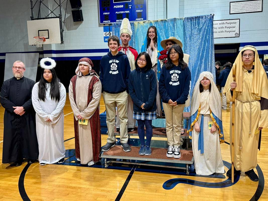 Our Lady of Grace School held its annual reenactment of our Lady's appearance in the Americas. 