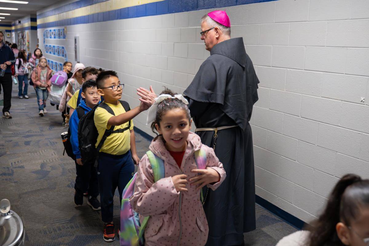 Bishop Michael Martin visited Our Lady of the Assumption School during Catholic Schools Week.