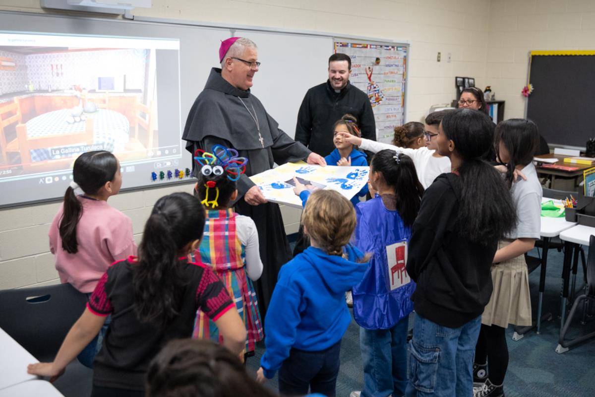 Bishop Michael Martin visited Our Lady of the Assumption School during Catholic Schools Week.