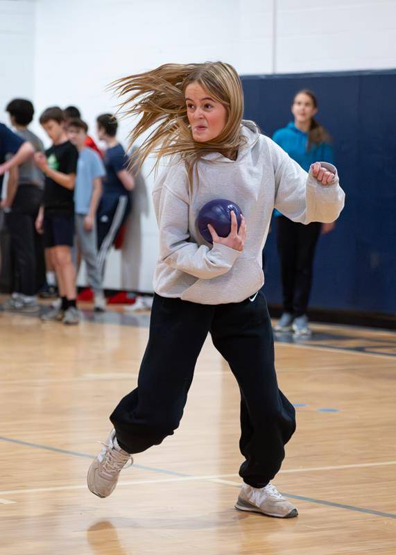 The final day of Catholic Schools Week at Holy Trinity Middle School started with some friendly competition in the gymnasium. Holy Trinity students and staff took to the court for several friendly games of dodgeball.