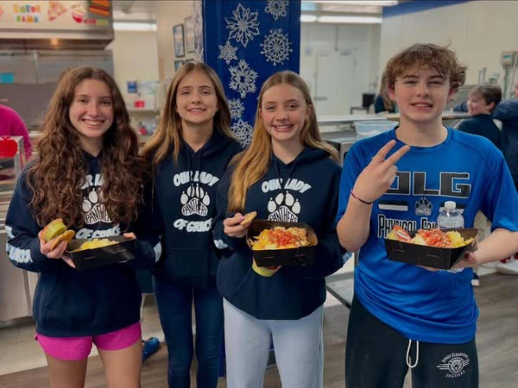At Our Lady of Grace School in Greensboro, students put on a “Nacho Average” PFA Meeting to discuss a little school business and have a whole lot of fun. 