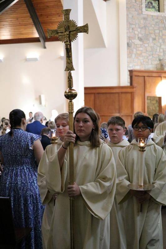 St. Pius X students celebrated Vocations Day on Tuesday by attending a special Catholic Schools Week children’s Mass. 