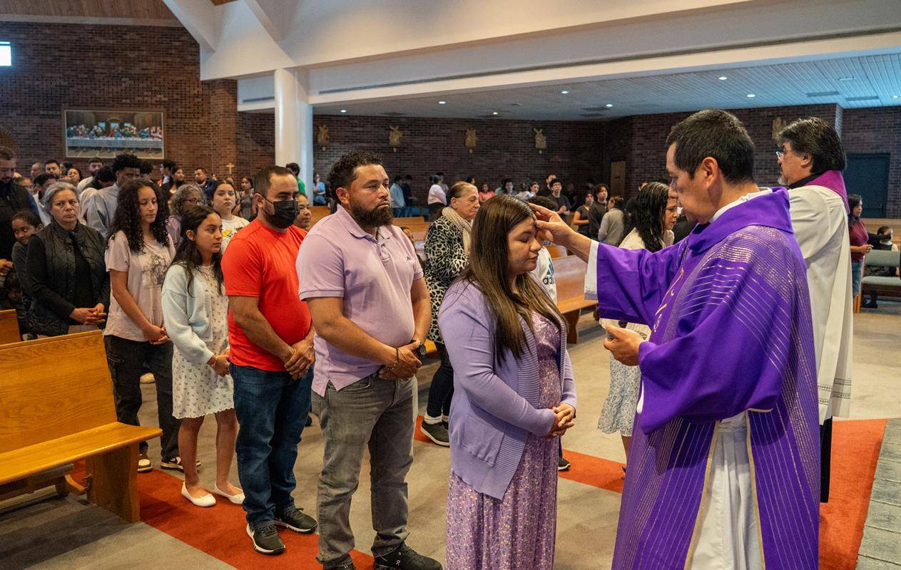 Ash Wednesday Mass at Our Lady of the Assumption Church in Charlotte. 
