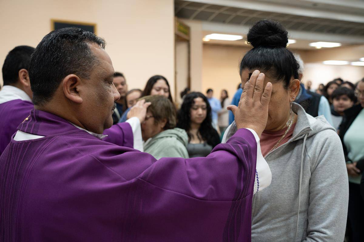 Ash Wednesday Mass at Our Lady of Guadalupe Church in Charlotte. 