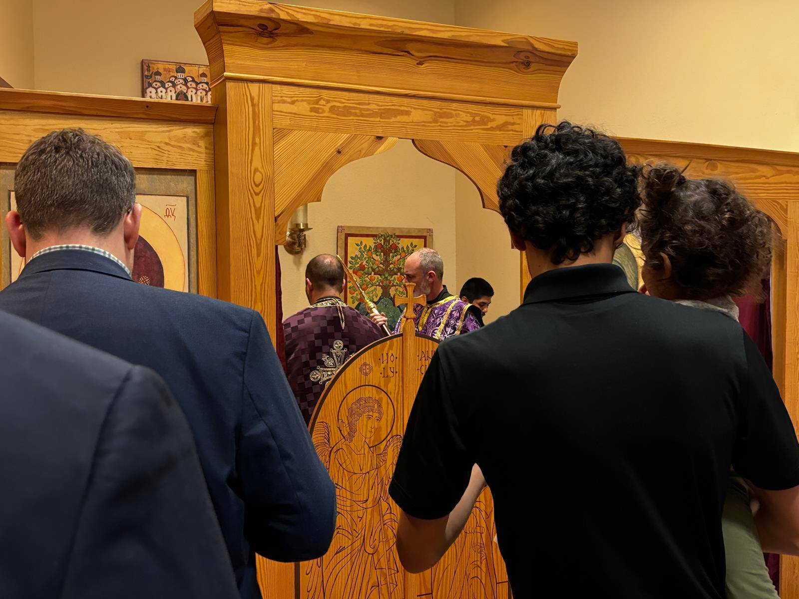 Father Joseph Matlak, assisted by Deacon Matthew Hanes, offered Vesperal Divine Liturgy on the Great and Holy Thursday in the Byzantine Rite at St. Basil Church in Charlotte. (Photo by Mike FitzGerald)