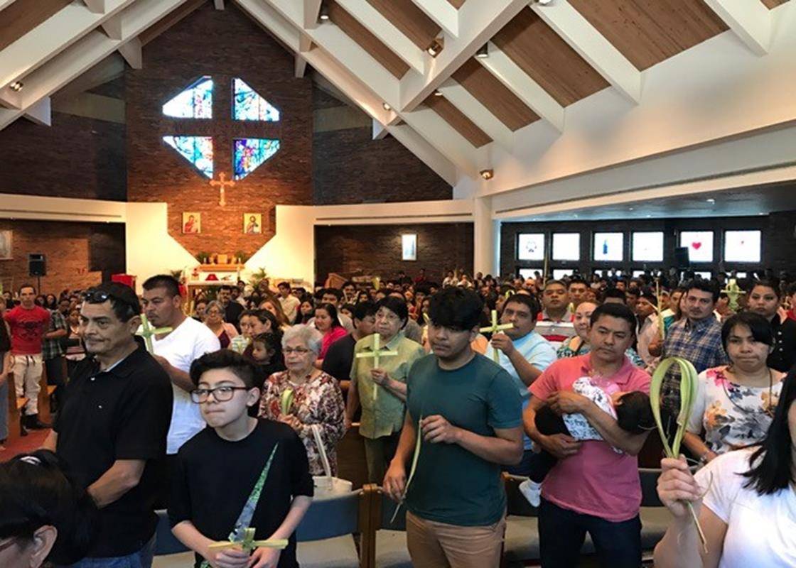 Palm Sunday Mass at Our Lady of the Assumption Church (Provided by Deacon David Reiser)