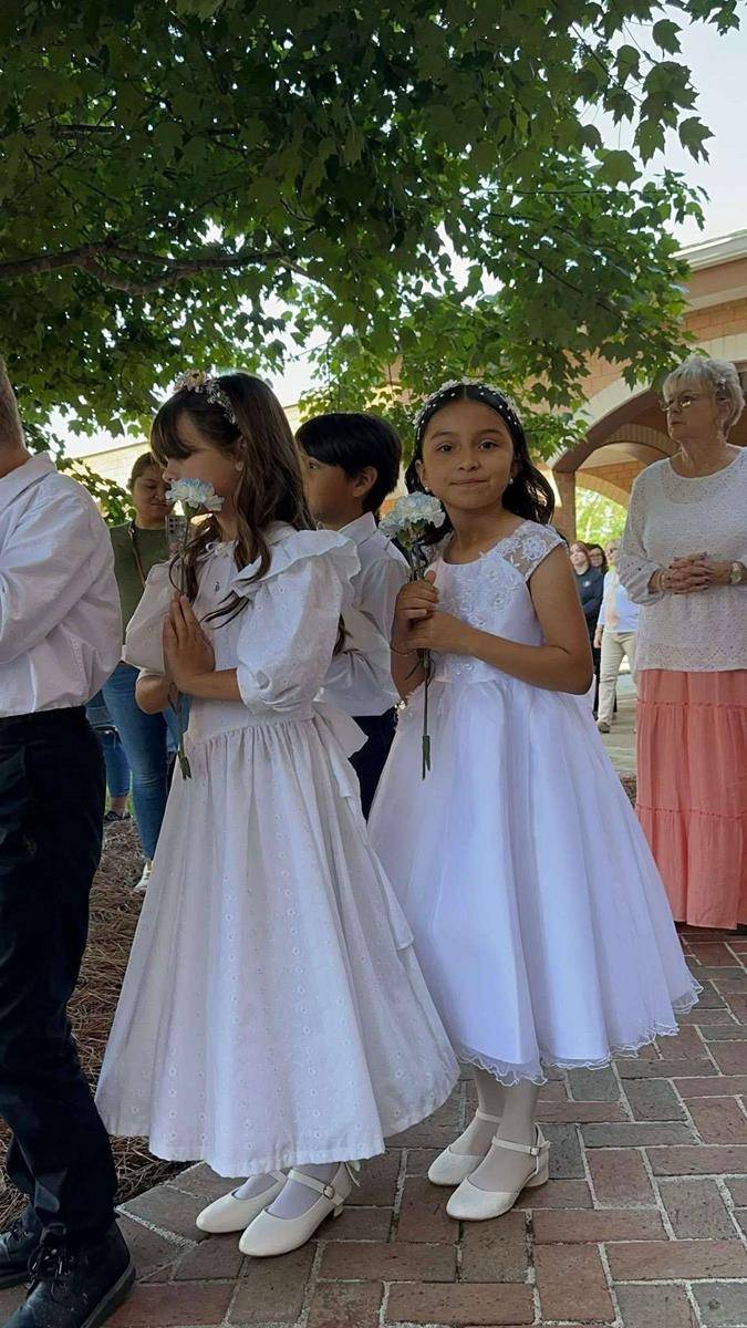 The crowning was led by the second-grader students that celebrated their first Holy Communion the prior weekend. 