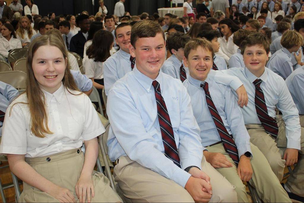 Students at Holy Trinity Middle School attend the first Mass of the year. 