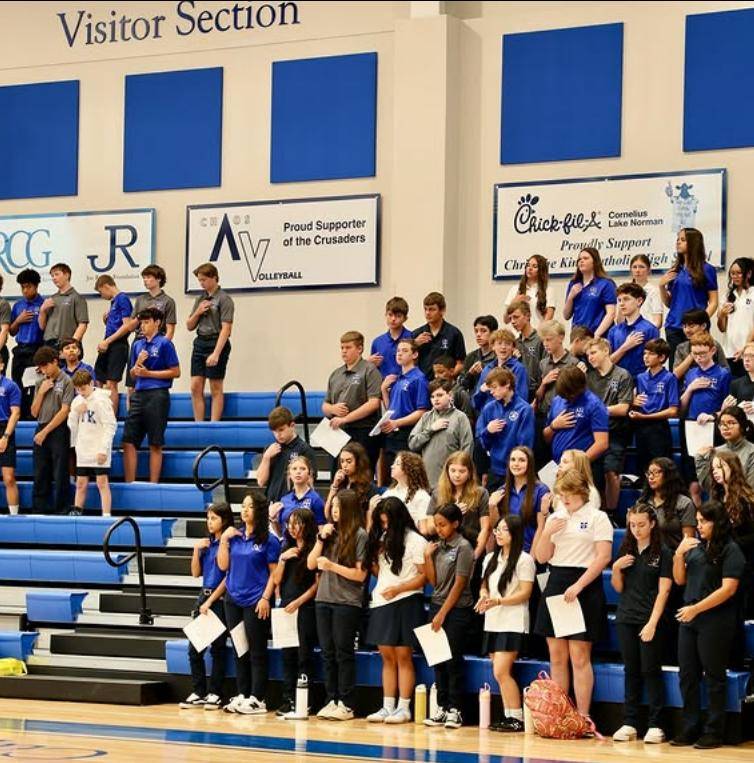 New Christ the King students were welcomed to the school during orientation. 