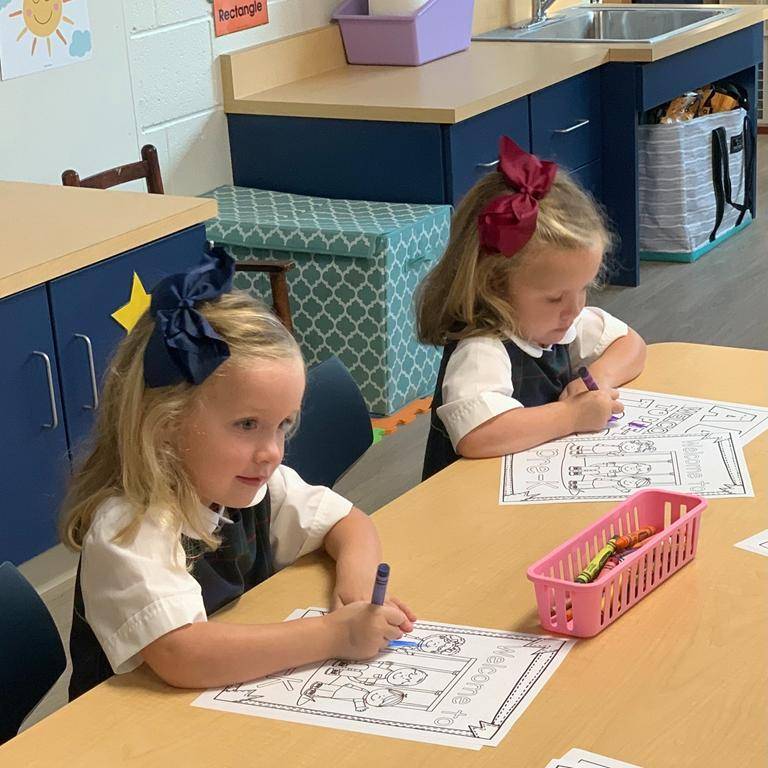 Students start the new school year at St. Ann School in Charlotte. 