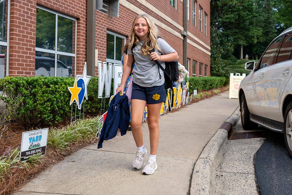Students head back to school at St. Gabriel School in Charlotte. 