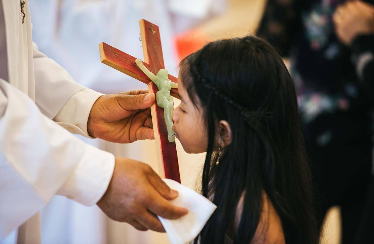 Faithful prayed the Stations of the Cross at St. Joseph Vietnamese Church in Charlotte. (By Tara Heilingoetter)