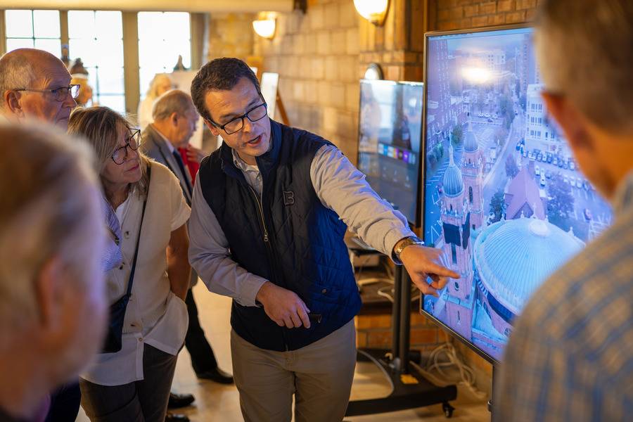 Aaron Ernst, senior project manager for contractor Blum Construction, discusses the project. 