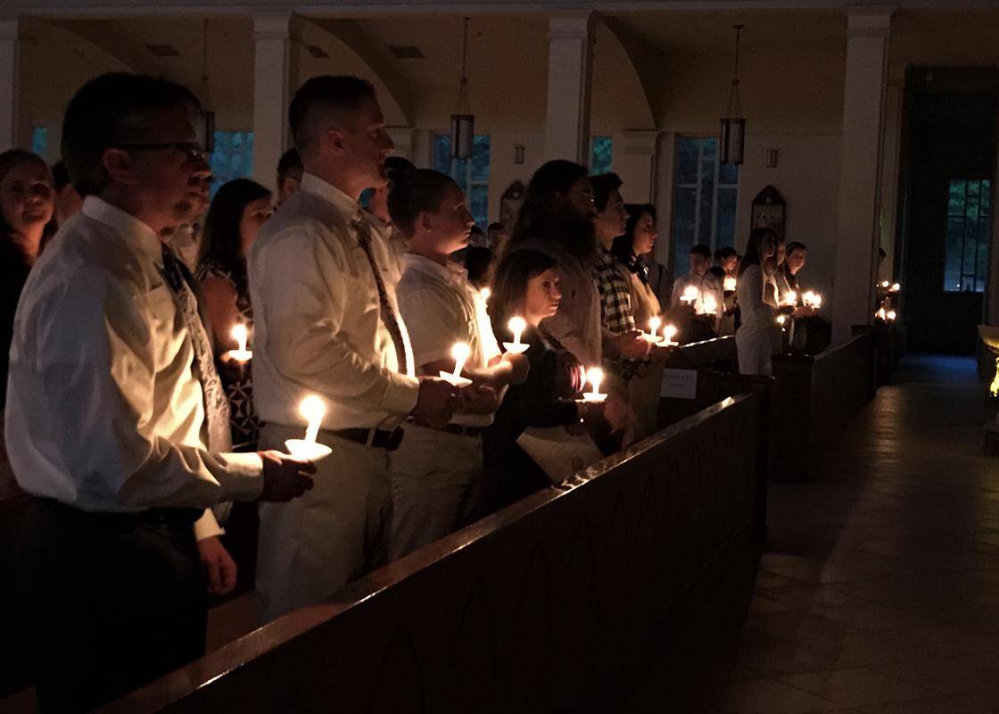 HUNTERSVILLE — Easter Vigil at St. Mark Church. (By Amy Burger)