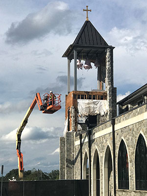 101218 IC Forest City fixes bell tower