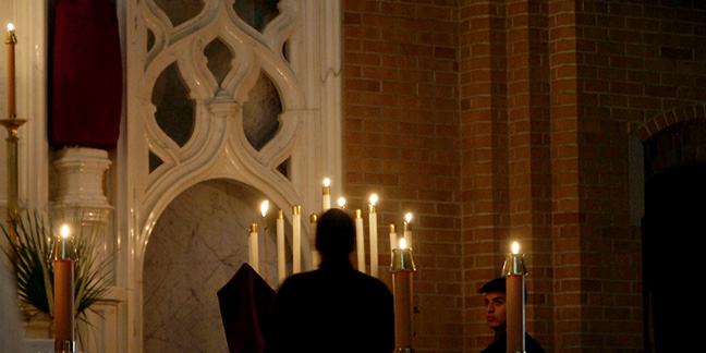 A night of darkness covers Our Lady of Grace Church