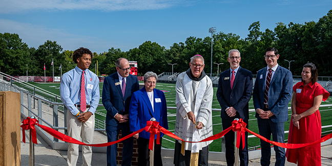 Charlotte Catholic celebrates upgrades to football field and media center