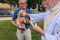Deacon Ralp blesses happy animals at St. Leo the Great Church in Winston-Salem. 